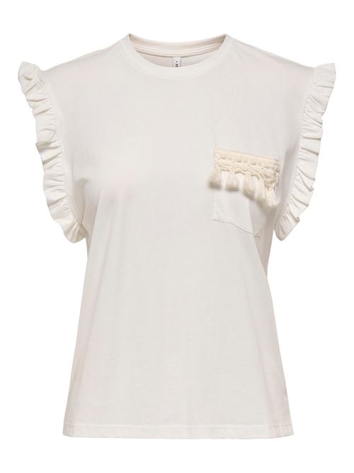 ONLFILIPPA LIFE S/S DETAIL POCKET TOPJRS ONLY | 15289732/Cloud Dancer